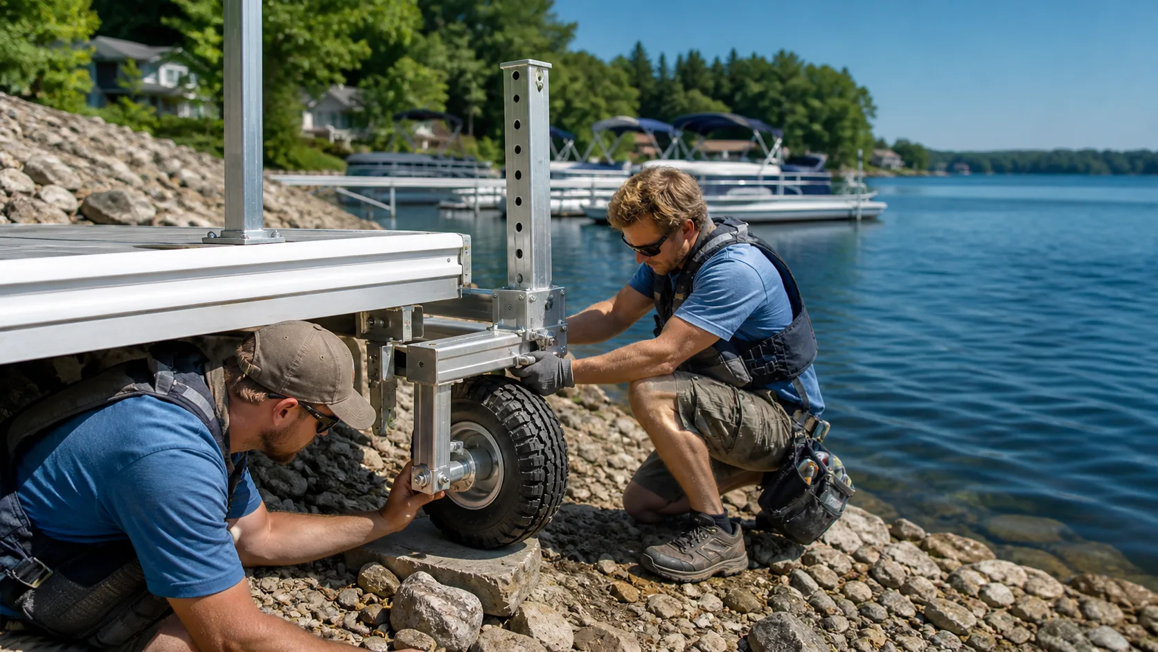 Troubleshooting Roll-In Dock Wheel Kits on Steep Shores